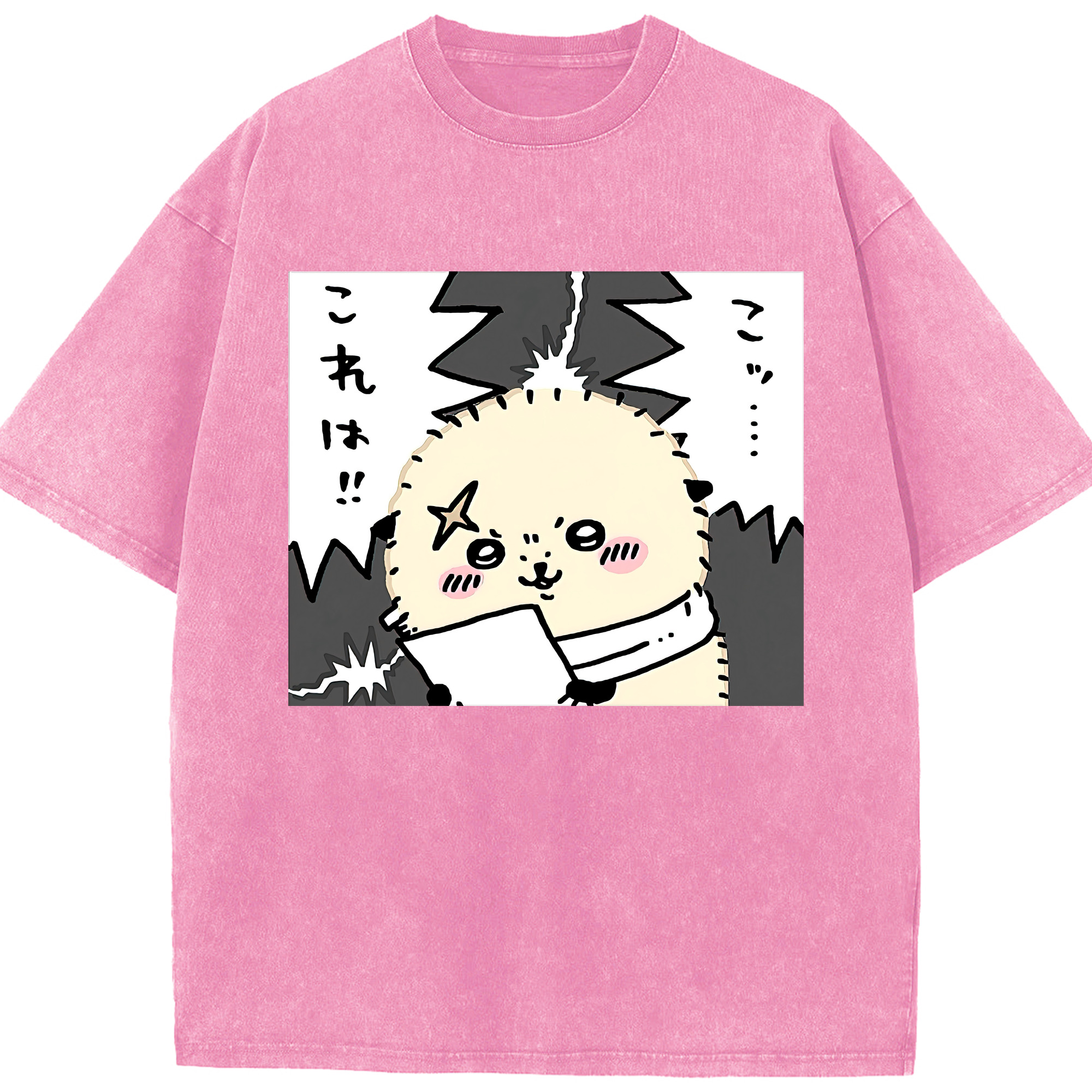 （画像用） ちいかわ ラッコ Chii-kawa Sea otter 綿100% ヴィンテージ風 半袖Tシャツ（フロントプリント）